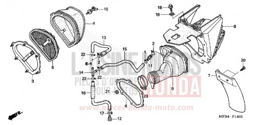 FILTRE A AIR (CRF450R5,6,7,8) CRF450R6 de 2006